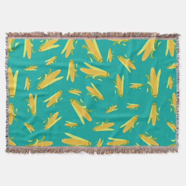 Corn On The Cob Pattern Throw Blanket (Front)