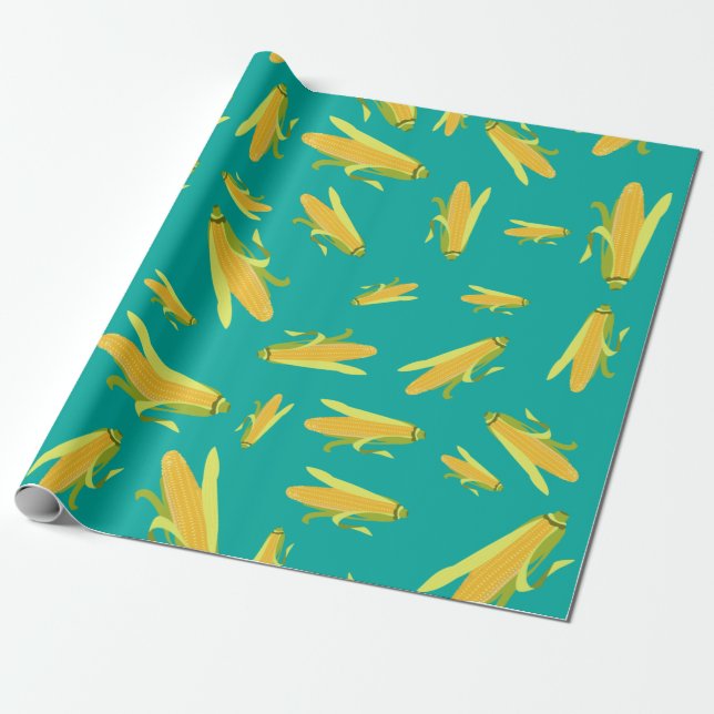 Corn On The Cob Pattern Wrapping Paper (Unrolled)