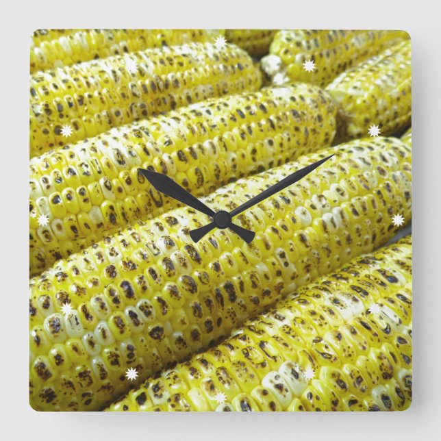 Corn on the Cob Square Wall Clock (Front)