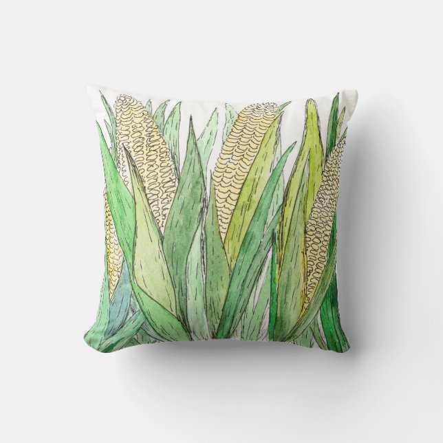 Corn on the cob throw pillow (Front)