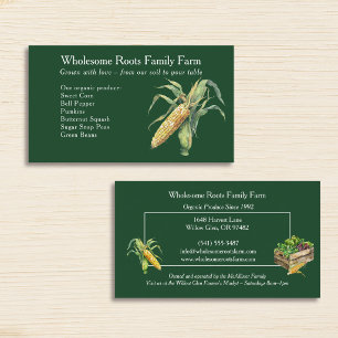 Corn on the cobs watercolor farmers market produce business card