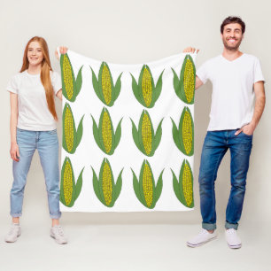 Corn Plant Vegetable Pattern Corn Fleece Blanket