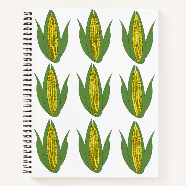 Corn Plant Vegetable Pattern Corn Notebook (Front)
