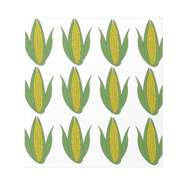Corn Plant Vegetable Pattern Corn Notepad (Front)