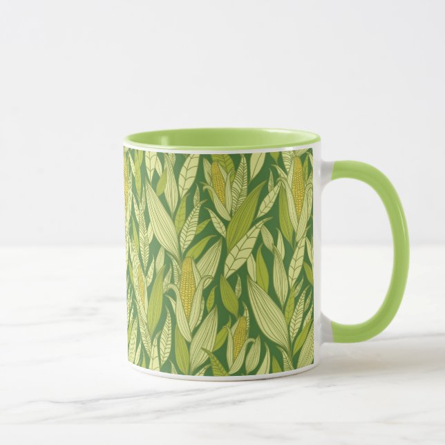 Corn plants pattern background mug (Right)