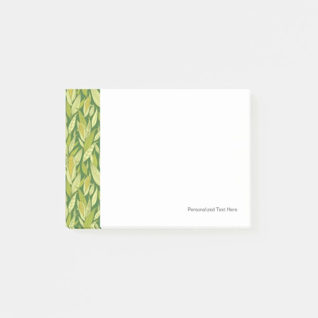 Corn plants pattern background post-it notes (Front)