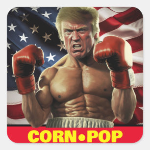 Corn Pop Trump - Biden's Nightmare Square Sticker