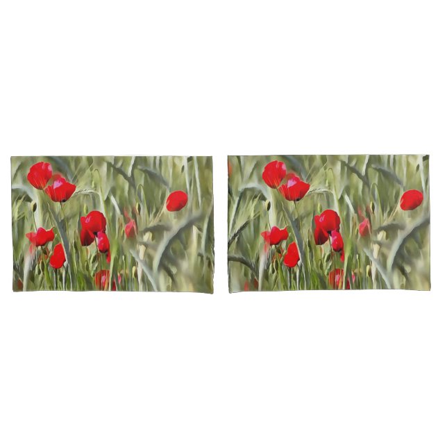 Corn Poppies Pillowcase (Front-Set)