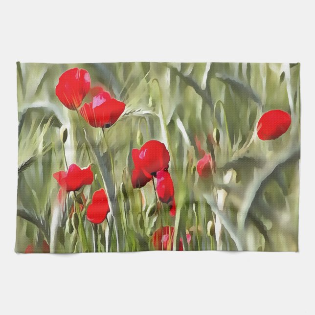 Corn Poppies Tea Towel (Horizontal)