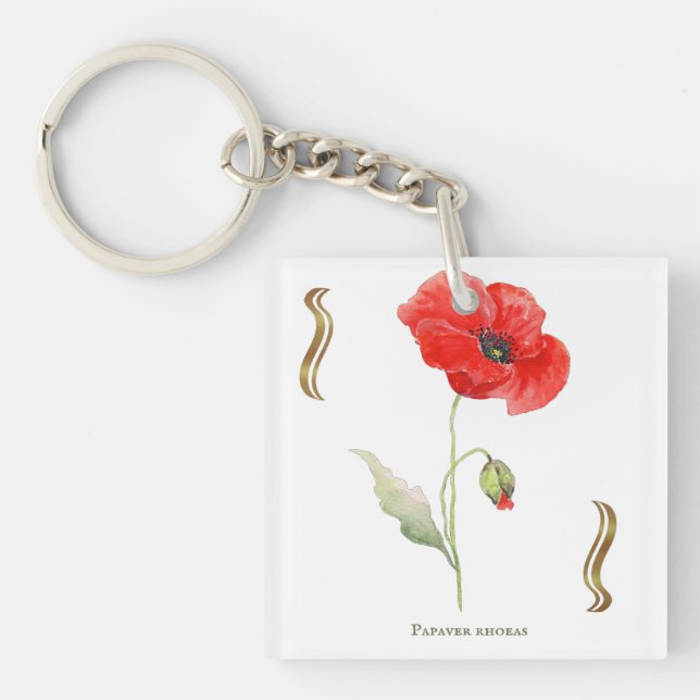 Corn poppy key ring (Front)