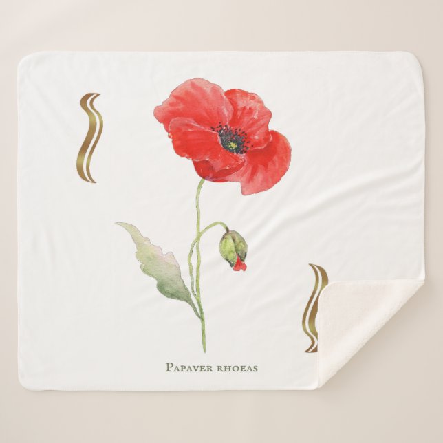 Corn poppy sherpa blanket (Front (Horizontal))