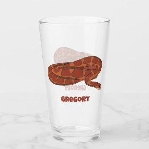 Corn Snake Orange Red Realistic Personalised Glass