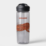 Corn Snake Orange Red Realistic Personalised Water Bottle<br><div class="desc">This water bottle features a realistic style illustration of a coiled corn snake in dark red and orange.  It's ready to be personalised with a name in reddish orange lettering. Makes a great gift for pet snake owners.</div>