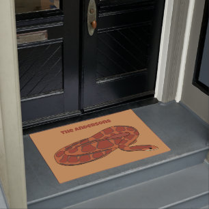 Corn Snake Orange Red Realistic Personalized Doormat
