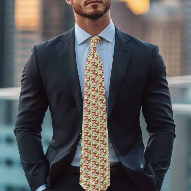 Corn Snake Pink Flowers Green Tie (Creator Uploaded)