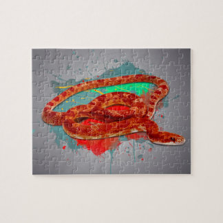 Corn Snake Watercolor Rainbow Color Jigsaw Puzzle