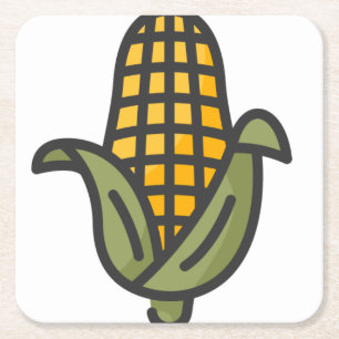 corn square paper coaster