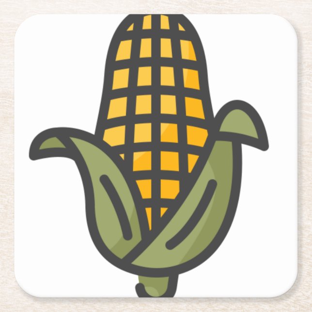 corn square paper coaster (Front)