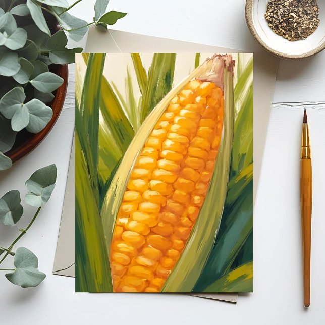 Corn Stalk | Farm Country Southern Painting Postcard (Creator Uploaded)