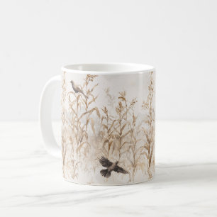 Corn Stalks Birds Autumn Coffee Mug