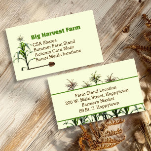 Corn Stalks Farm Stand Market Business Cards