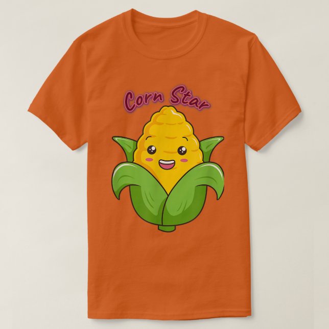 Corn Star Farmer Farming Funny Cute  T-Shirt (Design Front)