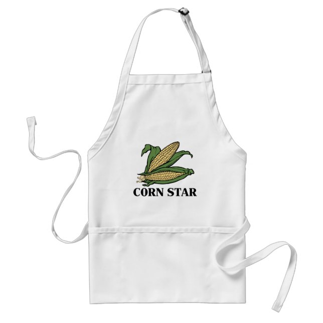 Corn Star Funny Vegetable Pun BBQ Humour Standard Apron (Front)