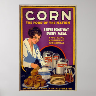 Corn ~ The Food of the Nation ~ Vintage WW1 Poster
