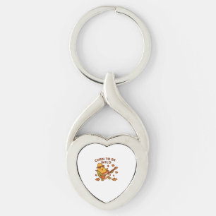 Corn to Be Wild � Rockin� Autumn Corn Cob Illustra Key Ring