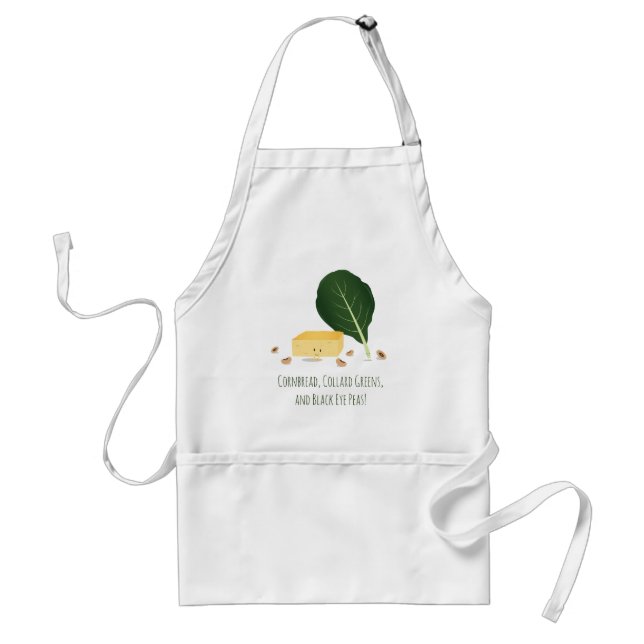 Cornbread Collard Greens Black Eye Peas Characters Standard Apron (Front)