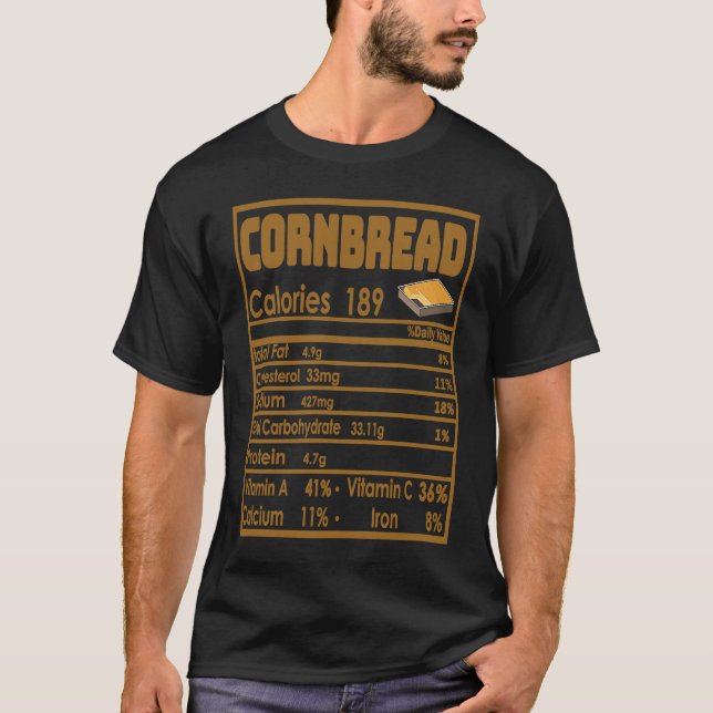 Cornbread Nutrition Facts Thanksgiving  Family Mat T-Shirt (Front)