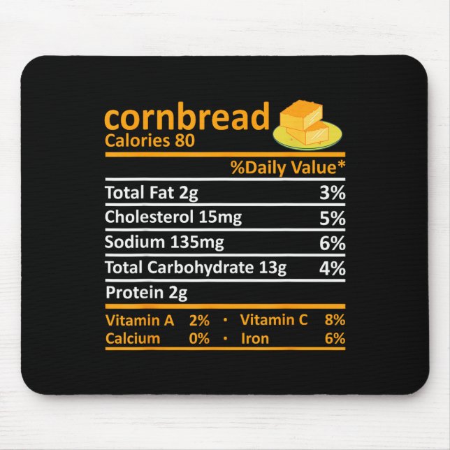Cornbread Nutrition Food Thanksgiving Costume Chri Mouse Mat (Front)