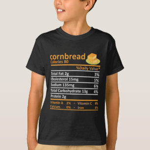 Cornbread Nutrition Food Thanksgiving Costume Chri T-Shirt