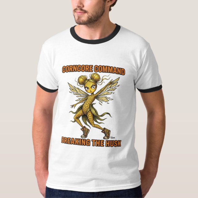 Corncore Command Breaking The Husk T-Shirt (Front)
