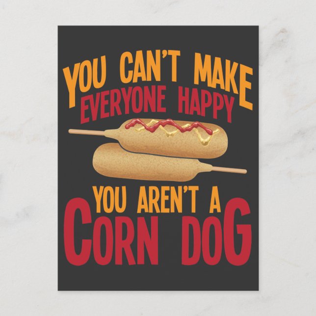 Corndog Stick Fast Food Lover Maize hot dog Postcard (Front)