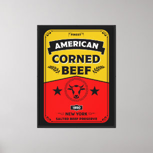 Corned Beef kitchen Vintage Canvas Print