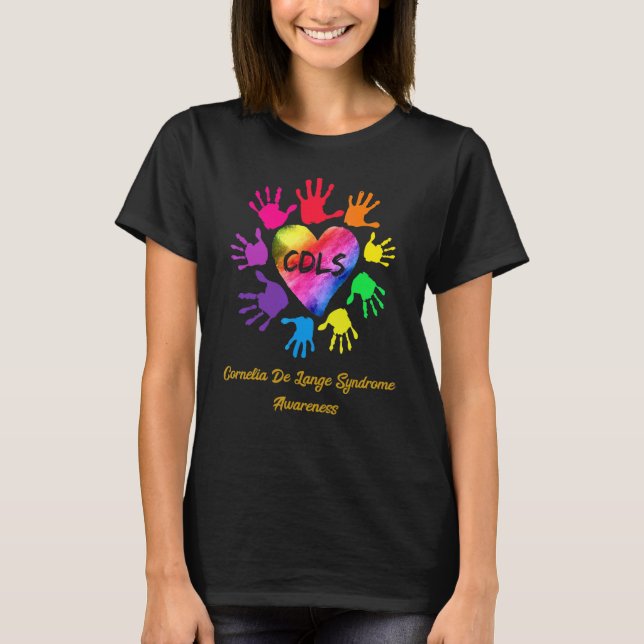 Cornelia De Lange Syndrome Awareness Hands T-Shirt (Front)