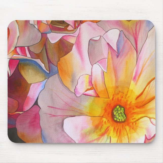 Cornelia pastel pink art rose mouse mat (Front)