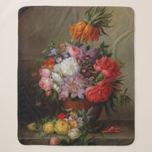 Cornelis Johannes van Hulsteijn Vase with Flowers Sherpa Blanket