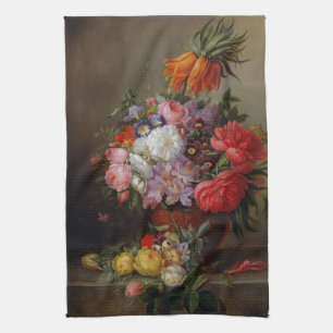 Cornelis Johannes van Hulsteijn Vase with Flowers Tea Towel