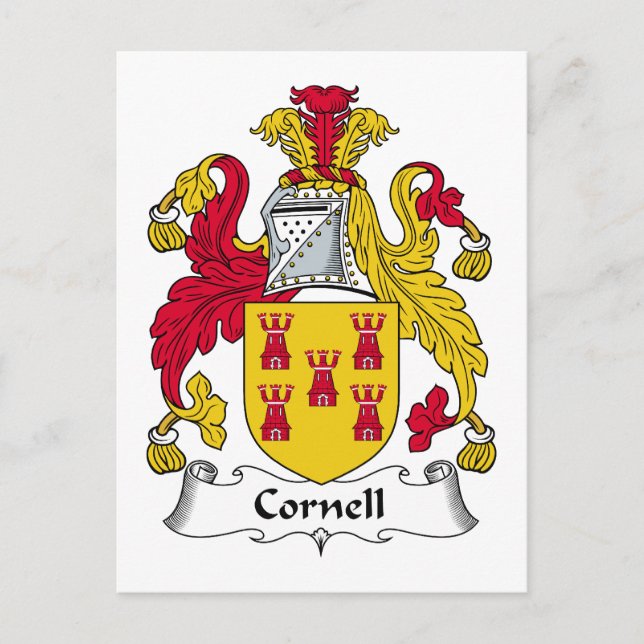 Cornell Family Crest Postcard (Front)
