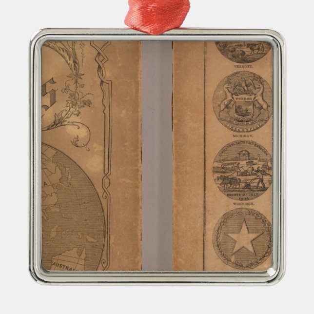 Cornell's companion atlas metal tree decoration (Front)