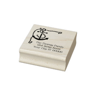 Corner Anchor with Rope Rubber Stamp