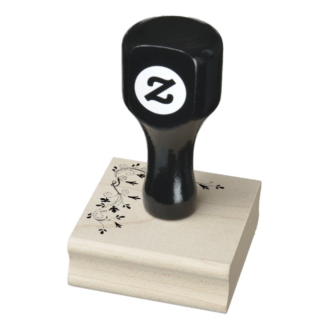 Corner Border Fancy Tribal Script Rubber Stamp (Stamp)