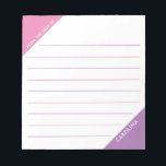 Corner Colorblock Pink Purple From the Desk of Notepad<br><div class="desc">This design features pink and purple triangles in the corners with lines for writing. The collection of coordinating products is available in our shop, zazzle.com/store/doodlelulu. Contact us if you need this design applied to a specific product to create your own unique matching item or gift! Thank you so much for...</div>
