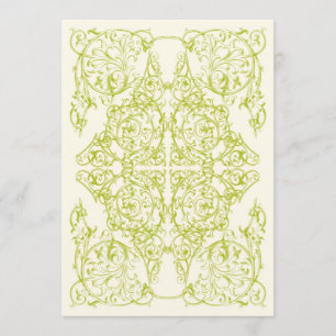 Corner Flourish Wedding Invitation (Chartreuse)