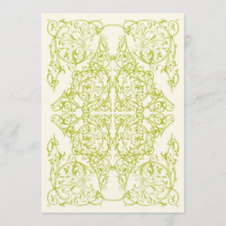 Corner Flourish Wedding Invitation (Chartreuse)