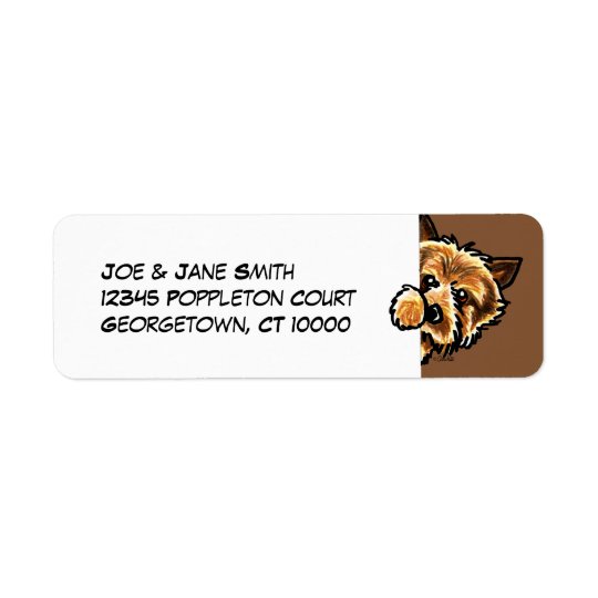 Corner Norwich Terrier Return Address Label