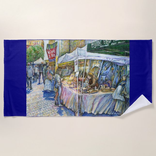 Corner of Flying Pig Farm and Wine a Bit. Beach Towel (Front)