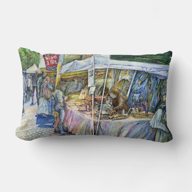 Corner of Flying Pig Farm and Wine a Bit. Lumbar Cushion (Front)